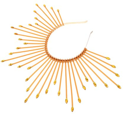 HAPINARY Göttin Sunburst Kopfschmuck Goldener Faderesistenter Stirnband mit Spitzen Strahlen für Halloween Karneval Cosplay Festliche Damen