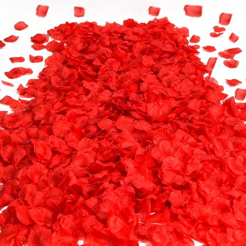 XIANNVXI 1500 PCS Red Rose Petals,Artificial Faux Fake Silk Red Petals | Red Petals for Valentines,Wedding,Proposals,Anniversary Decorations,Table Scatter,Restaurant,Bedroom,Birthday Party Decor