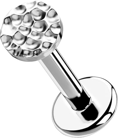 OUFER Body Piercing Labret Piercing Jewelry Titanium Helix Earrings 16G/18G/20G Flat Back Earring Push in Lip Nose Stud Nostril Piercing Threadless Tragus Conch Lobe Bar Jewellery 6mm