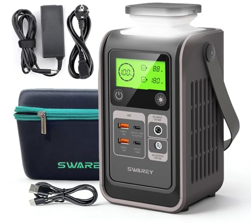 SWAREY Batterie externe 60,000 mAh, Power Bank de charge rapide PD 140W Bidirectionnelle pour Ordinateur portable, Smartphones, iPad, tablettes (Avec chargeur 65W)