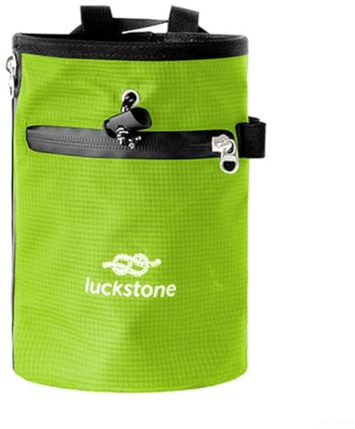 Gdfnmogo Sac à craie pour escalade, seau à craie en nylon 420D durable avec cordon de serrage, intérieur doublé doux, fond antidérapant, réglable (vert)