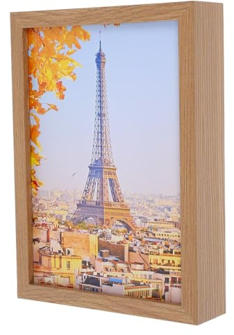 GRIRIW Coffre-Fort en Bois Naturel Maison Compartiment Secret Mini Tirelire Cachée Cadre Photo Rangement Discret pour Bijoux et Objets de Valeur 1 Pièce