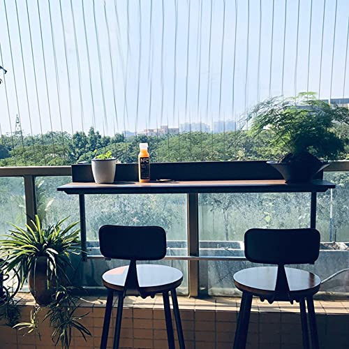Tavolino Pieghevole da Parete per Esterni, in Finto Legno, per Balcone, terrazza, ripiano Regolabile per Laptop, Tavolo da Giardino, ringhiera per Patio, Marrone