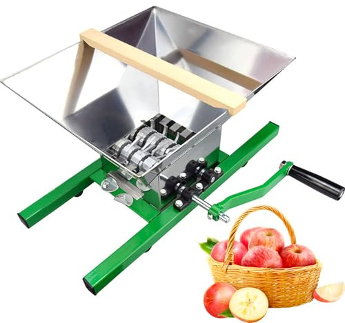 Apple Crusher, Manuelle Traubenmühle, Edelstahl Obstpresse für Hausgemachten Apfelwein und Wein, Große Kapazität Obst und Gemüse Scratter