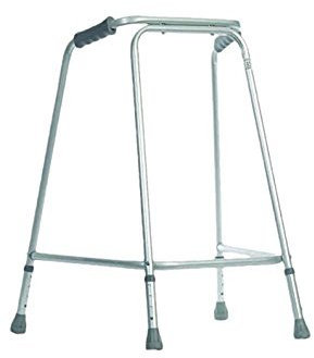 Aidapt Standard Extra Large Frame Adult Adjustable Height Aluminium Lightweight Walking Frame with Wheels and Anti Slip Ferrule Feet to Aid Stability and Confidence when Walking Aid