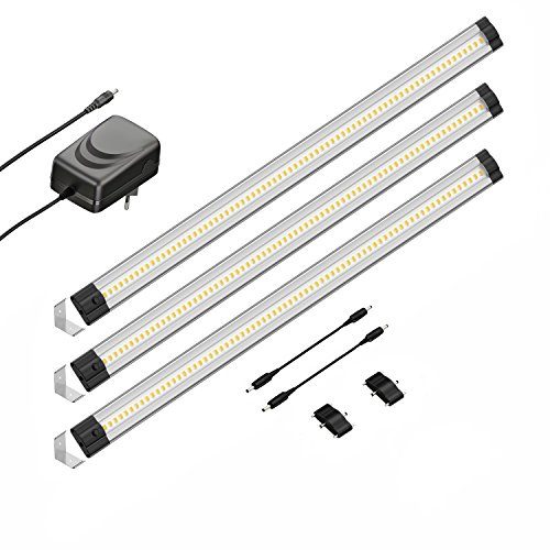 parlat LED Unterbau-Leuchte SIRIS, Eckmontage, flach, je 50cm, je 531lm, warm-weiß, 3er Set