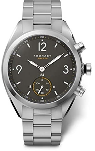 KRONABY Uhr Smart Herren Hybrid aus Edelstahl 316l | Analog-Smartwatch, Wasserdicht 10 ATM S3113/1, Musiksteuerung, Schrittzähler, Anrufbenachrichtigung und -ablehnung, Apex