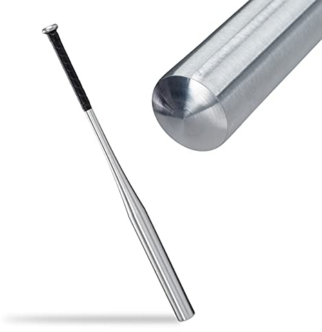 Relaxdays 2X Mazza da Baseball in Alluminio, Bastone Leggero da Softball, Manico Antiscivolo, 34 Pollici, 86 cm, Argentato