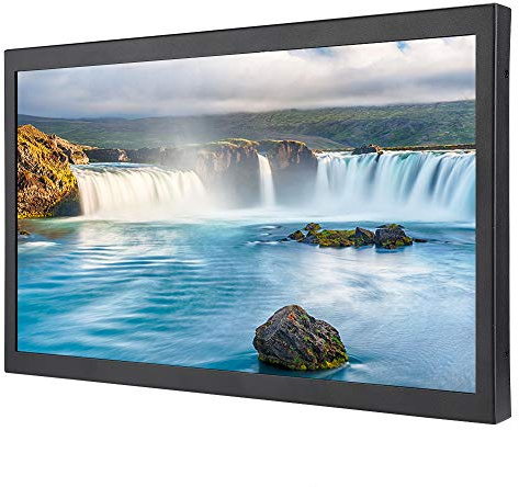 Monitor LED, Pantalla táctil de Resistencia, 17.3in 16: 9 All-HD 100-240V, Monitor Industrial Totalmente metálico Integrado en T, para Entrada de Interfaz Completa(Negro)