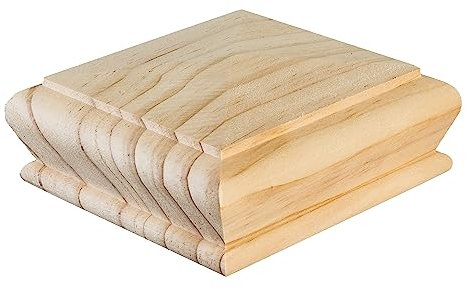 Cambridge Clear Pine Pyramid Newel CAPS 90mm, Full Stair Newel Post Cap 120x120x50mm, Recessed to Suit a 90mm x 90mm Newel