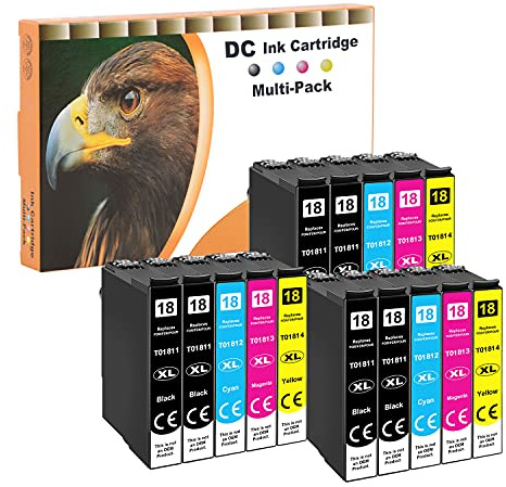 D&C 15x Druckerpatronen Kompatibel für Epson 18 18XL Expression Home XP-102 XP-202 XP-205 XP-212 XP-215 XP-225 XP-302 XP-305 XP-312 XP-315 XP-322 XP-325 XP-402 XP-405 XP-412 XP-415 XP-422 XP-425