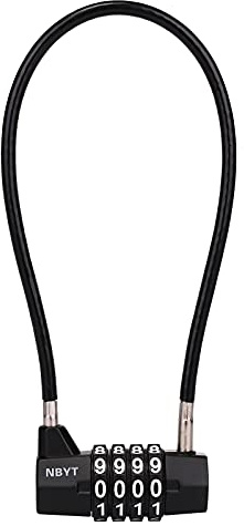 NBYT Stahlkabelseil Zahlenkombination Vorhängeschloss, Durchmesser 5mm, Länge 28cm, für Schließfächer, Aktenschränke, Kleiderschränke, kleine Zäune, kleine Schuppen, Türschlösser für Haustiere…