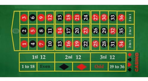 Mondo Tessuti - Tapis de jeu - Texas Hold'em Poker Black Jack Roulette - Haute Qualité Fabriqué en Italie (Roulette)