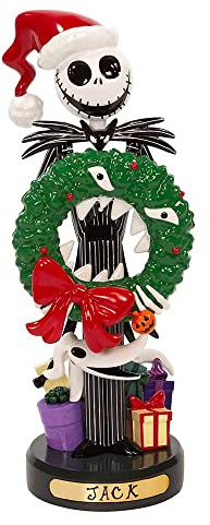 Disney Kurt Adler 10-Inch Nightmare Before Christmas Jack Skellington with Wreath Nutcracker