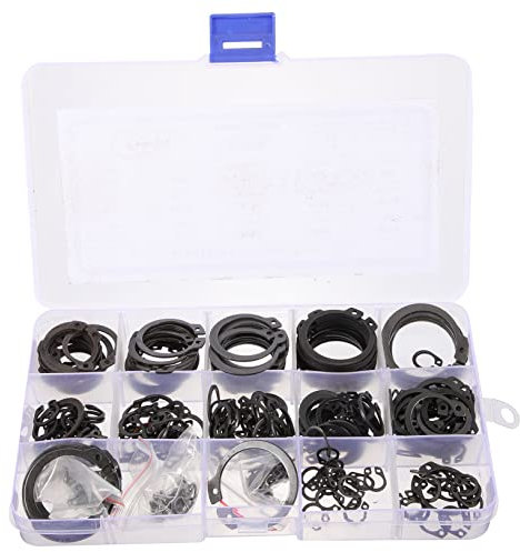 YARNOW 315 Stück Außensicherungsring Sortiment Stahl Sicherungsringe Für Wellen Ø4-28mm Metall Clips Für Lager Zahnräder Riemenscheiben Kompakt Robust Und Vielseitig