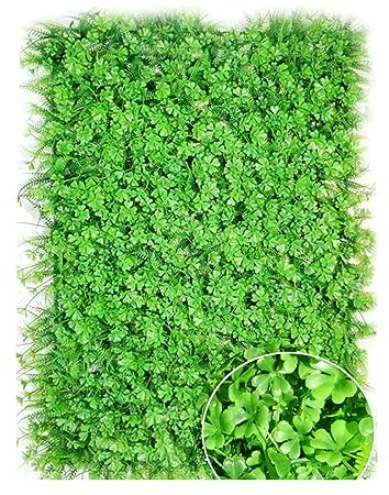 Artificial Boxwood Panels,UV Boxwood Hedge Wall Panels Artificial Grass Backdrop Wall,Simulated Lucky Grass Four Leaf Grass Skin Artificial Green Plant Simulation Green Grass Garden Screen 40x60cm
