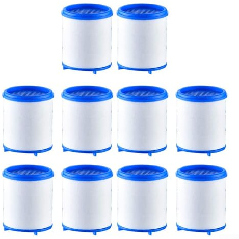 HpLive Lot de 10 filtres en coton PP, filtre de pommeau de douche, purificateur d'eau de robinet, élément filtrant en coton PP, 3,5 x 3 cm