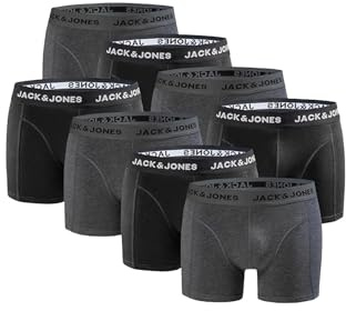 JACK & JONES Herren JACPUT Trunks 8 Pack 12259926, Dark Grey Melange/Mix 8, XL