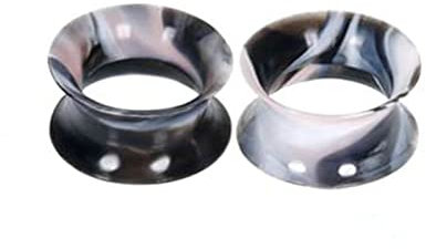 Lieson Ohr Flesh Tunnel, 2 Stück Tunnel Silikon Schwarz Grau Hohl Creolen 6mm Tunnel Schwarz Grau
