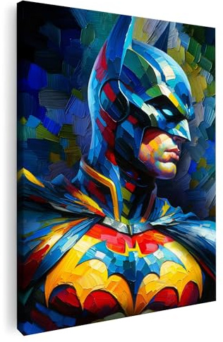 Artmazing | Batman Bild XXL | Modern S-Art Wandbilder für Wohnzimmer | Bunte Leinwand Deko