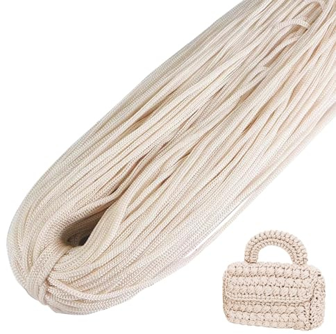 MLordoarf Cordino per Borse Uncinetto, Corda Macrame 3mm x 200m Filo Macrame in Poliestere Uncinenetto e Ferri per Abbigliamento, Borse, Tappeti, Fai da Te, Regalo per Maglieria