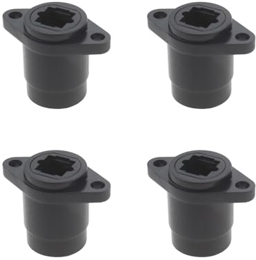 VGOL 4 pezzi cavo audio in fibra ottica, presa a femmina, estensore compatibile con TOSlink, diametro 14 mm, distanza tra i fori 19 mm, adatto per parete e pannello frontale, nero