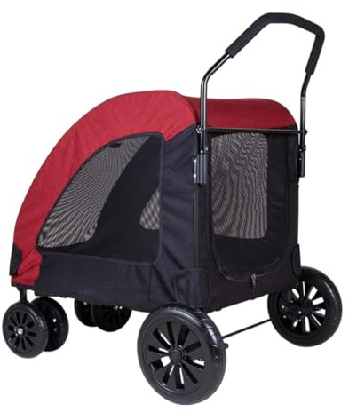 Hundebuggy Hundewagen Zusammenklappbarer Hunde-Kinderwagen, Atmungsaktiv, Platzsparend, Wasserdicht, Oxford-Stoff, Haustier-Kinderwagen, 4 Räder, Für Kleine, Mittelgroße Hunde Und Katzen Katzenwagen K