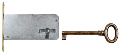 Holzando Möbelschloss Einsteckschloss mit Schlüssel Rechts - Dornmaß 60mm - Halmlänge 52mm