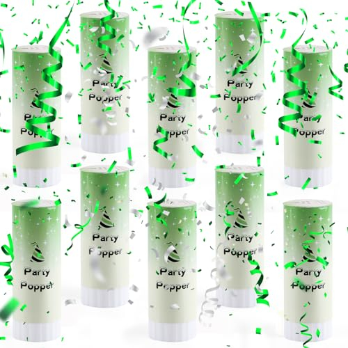 FePen Spara Coriandoli Matrimonio*10, Spara Coriandoli, Spara Coriandoli Compleanno, Sparacoriandoli per Compleanni, Lauree, Forniture per Feste di Matrimonio (Verde)