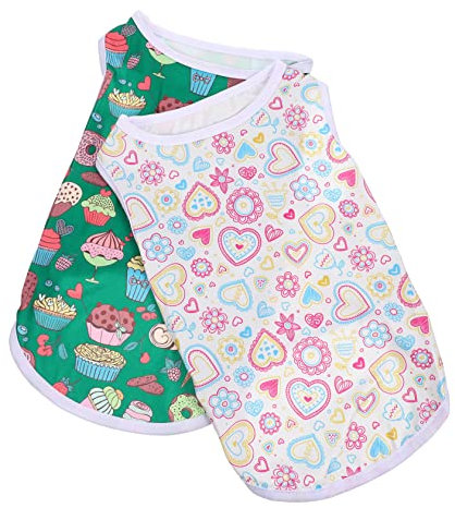 MERRYHAPY 2stücke Sommer Hundeshirts Strickstoff Atmungsaktive Und Waschbare Hundebekleidung Für Kleine Hunde Süßes Design Eiscreme Und Avocado Für Warme