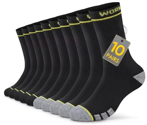 TUUHAW Chaussettes Homme 39 42 Hiver Coton Chaussettes de Travail Homme Femme Noir Gris Mi-Mollet Chaussette Sport Running Hommes en Éponge Épaisses Confortable et Respirant