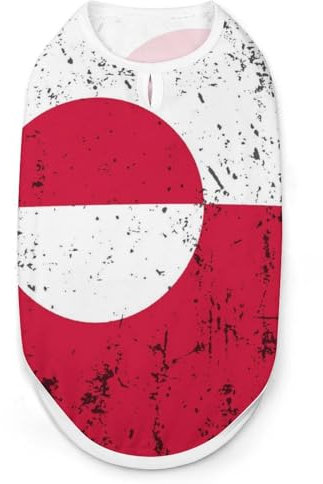 Vielseitige Hundewesten für Hunde und Katzen im Retro-Stil, Motiv: Grönland-Flagge, Größe L