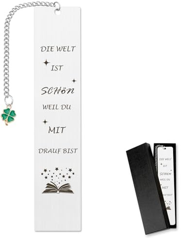 Mutmacher-Lesezeichen aus Metall - Glücksbringer Geschenk für Prüfungen und Valentinstag, Männer und Frauen, Studenten