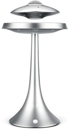 PLMNBQWE Altoparlante a levitazione Magnetica con Ricarica Wireless, Altoparlante Bluetooth 5W, Lampada LED, Rotazione a 360°, Suono Stereo - Design UFO per Arredamento casa/Ufficio