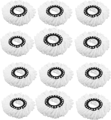 *NEW* Revolving Spin Mop and Bucket White Round Pads (6, PADS)