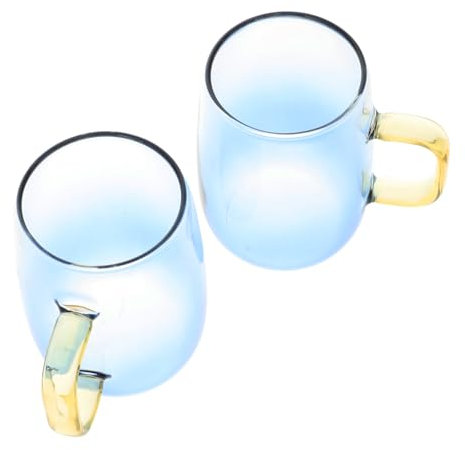 OFFSCH 2stücke Teiliges Borosilikatglas Wasserbecher Hochtemperaturbeständig Transparent Für Tee Kaffee Saft Und Kalte Getränke Für Zuhause Und Gastronomie