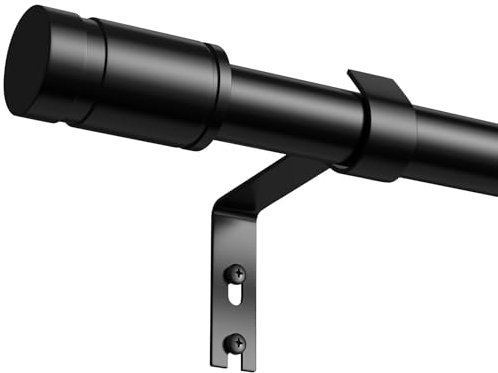 PeSenp Gardinenstange Schwarz - Vorhangstange Wandmontage 81-234 cm 16 mm Durchmesser für Schlafzimmer Wohnzimmer Küche