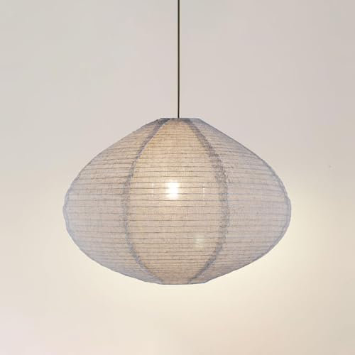 METHEDEECO 1 piezas Pantalla colgante 40CM pantallas de lámparas Lámpara Colgante de Lino Hecha a Mano, Lámparas Colgantes natural Minimalistas y Plegables para Decoración de Sala de Estar y Dormito