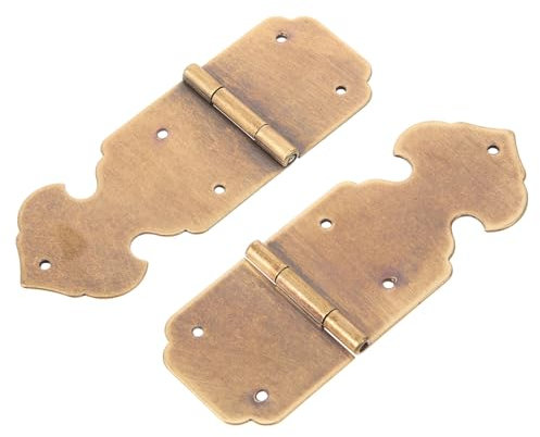 jojofuny Cerniere Antiche in Ottone per Portagioie, Cerniere a Scatola Decorative per Scatole di Legno e Armadietti, Set da 2 Pezzi con Apertura Morbida e Design Vintage