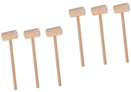 Alipis 6pcs Wooden Hammers Mini Mallets Crab Lobster Mallets Kitchen Tool Shell Cracker