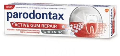Parodontax Lot de 4 tubes de pâte à dents active réparatrice blanchissante 75 ml