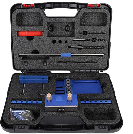Pocket Hole Jig Kit, Self Centering Dowel Jig 6/8/10mm Hole Punch Locator Position Tool Aluminum Dowel Jig Drill Guide Set Drill Guide For Straight Holes For Woodworking Angle