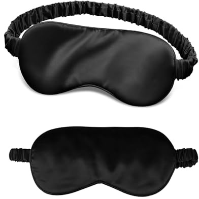 TPZORJX 2 Stück Seidene Schlafmaske Damen, Weiche Seide Schlafmaske Augenmaske mit verstellbarem Riemen Sleep Mask Lichtblockierende Schlafbrille für Pause Reisen, blockiert Licht