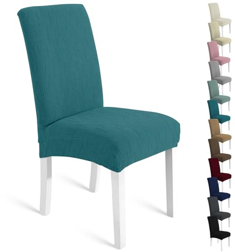Ystyle Coprisedie con Schienale 2 Pezzi, Elasticizzato Copri Sedie Soggiorno Cucina, Fodere per Sedia Morbido Comodo Anti-Graffio, Facile da Pulire e Resistente, Lavabile Estraibile, Verde Scuro