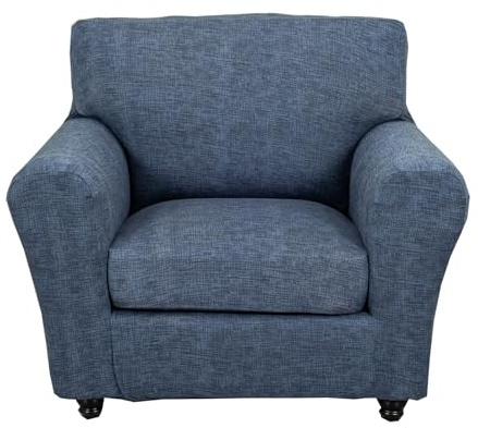 CRFATOP 2 Piece Soft Fitted Sofa Couch Cover Stretch Armchair Cover Slipcovers 1 Seat Chair Slip Cover with Arms Washable Furniture Protector for Living Room Pet Dog,(Small,C01)