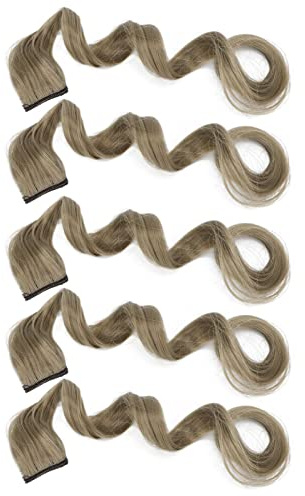 Extension de Cheveux Synthétique, Clamp/Holder dans la Partie de Cheveux Curling Perruque Colorée sans Trace pour les Femmes pour les Femmes Bal (Cendres aoki)