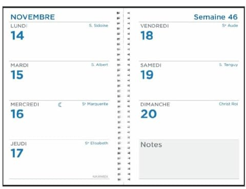 Quo Vadis - Kalendereinlagen – Spiralbindung – 2026 – Maxiweek 1015 S – Wochenkalender horizontal – Französisch – 13 Monate Dezember bis Dezember – 10 x 15 cm – weißes Papier