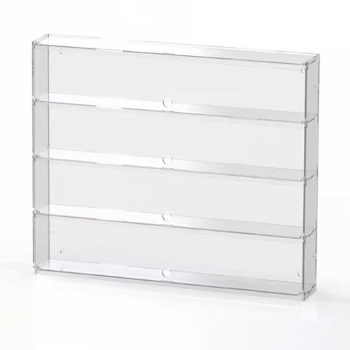 Vibeo Vetrinetta Espositiva Vetrina Espositiva in Acrilico da Parete con Anta, Vetrina Trasparente a 2, 3, 4 o 5 Strati, Scatola Portaoggetti per Minifigure da Collezione(W 60cm (23 5/8),4 Layers)