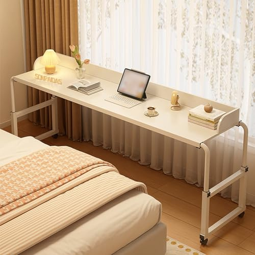 Generico Scrivania per Laptop Regolabile con Ruote - Postazione di Lavoro Multiuso per Camera da Letto, Studio e Soggiorno - Tavolo Portatile Regolabile in Altezza e Larghezza (Dimensioni: 120x45 cm)