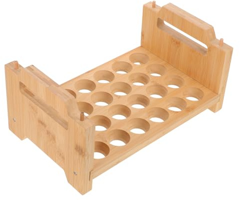 LOPUNER Hueveras de Madera Apilables con Diseño Portátil Soporte Protector para Huevos Frescos Cocina y Refrigerador Organizador Compacto para Ahorro de Espacio